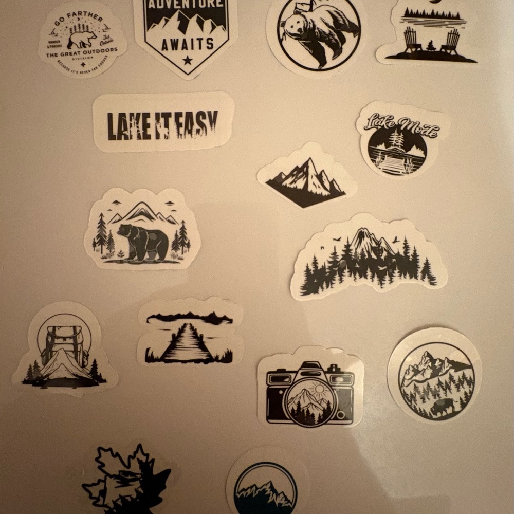 Adventure Sticker Set - Black and White